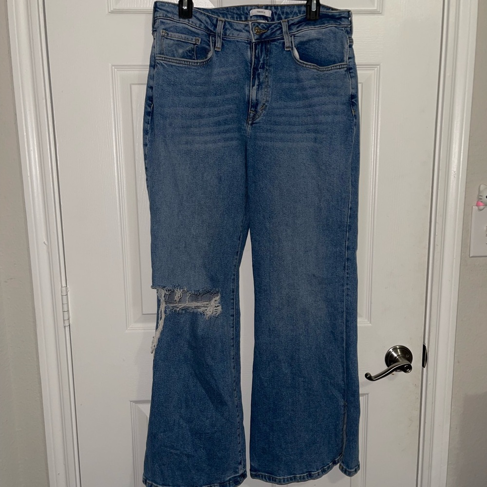 Forever 21 Medium Wash Flared Denim Jeans